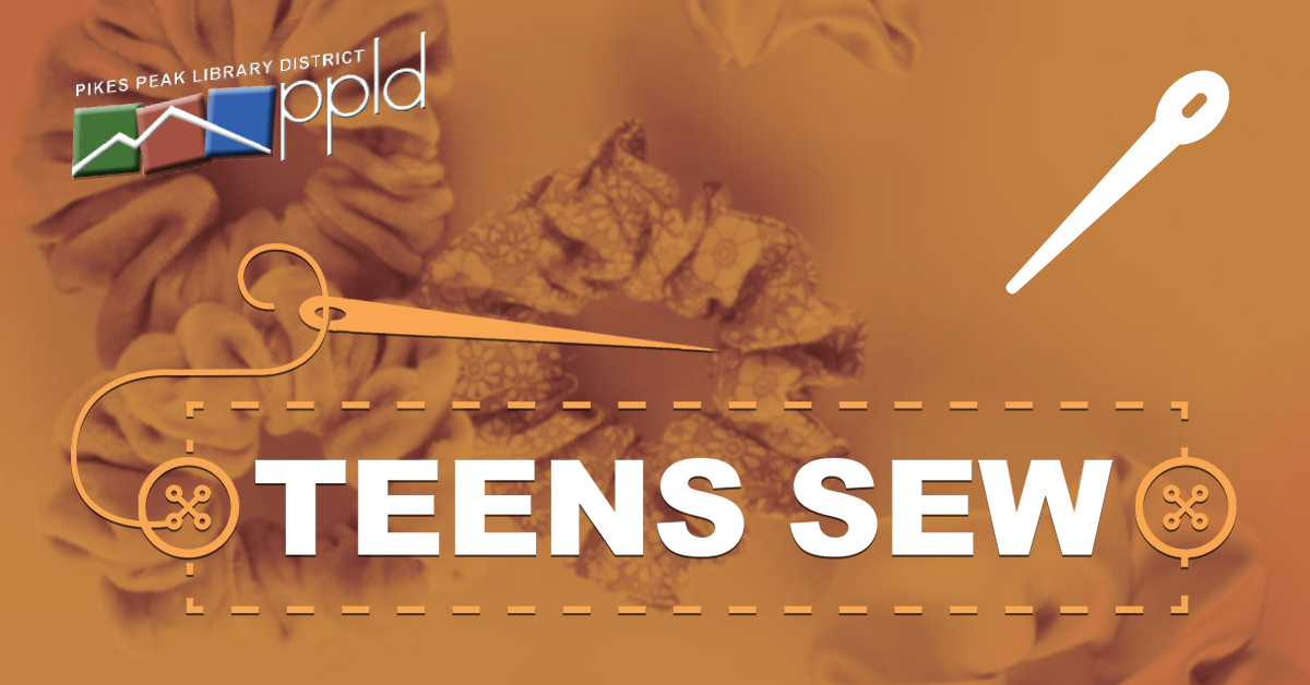 Reads "teens sew", images of scrunchies