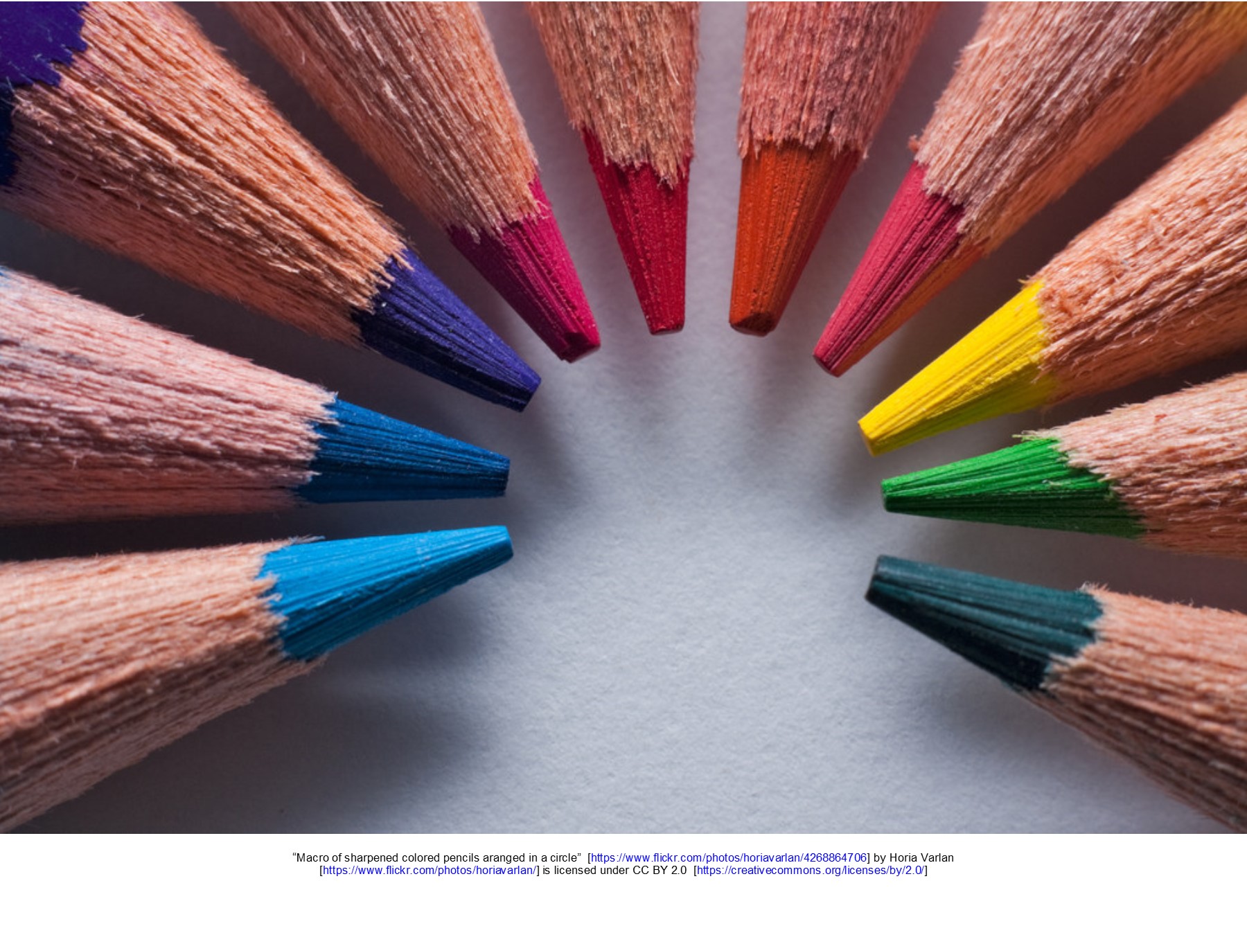 Close image of colored pencil tips