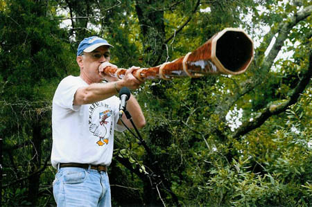 Man blowing horn