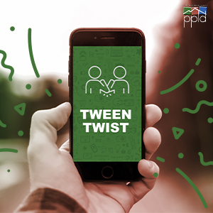 Tween Twist pictured in a cell phone held by a hand