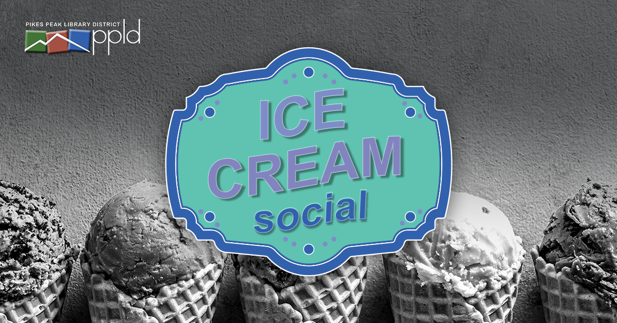 Photo of ice cream cones with the words Ice Cream Social superimposed