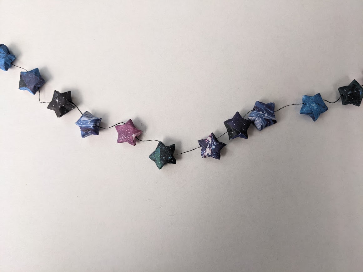 A garland made of origami stars