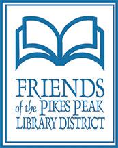 Image of an open book with the words "Friends of the Pikes Peak Library District" underneath.