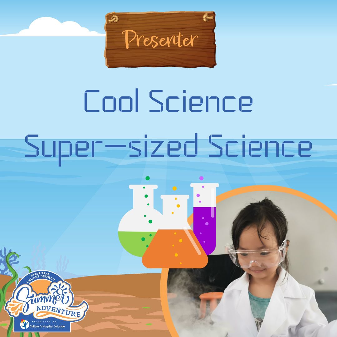 Image of ocean with photo of child in lab coat with chemistry beakers.