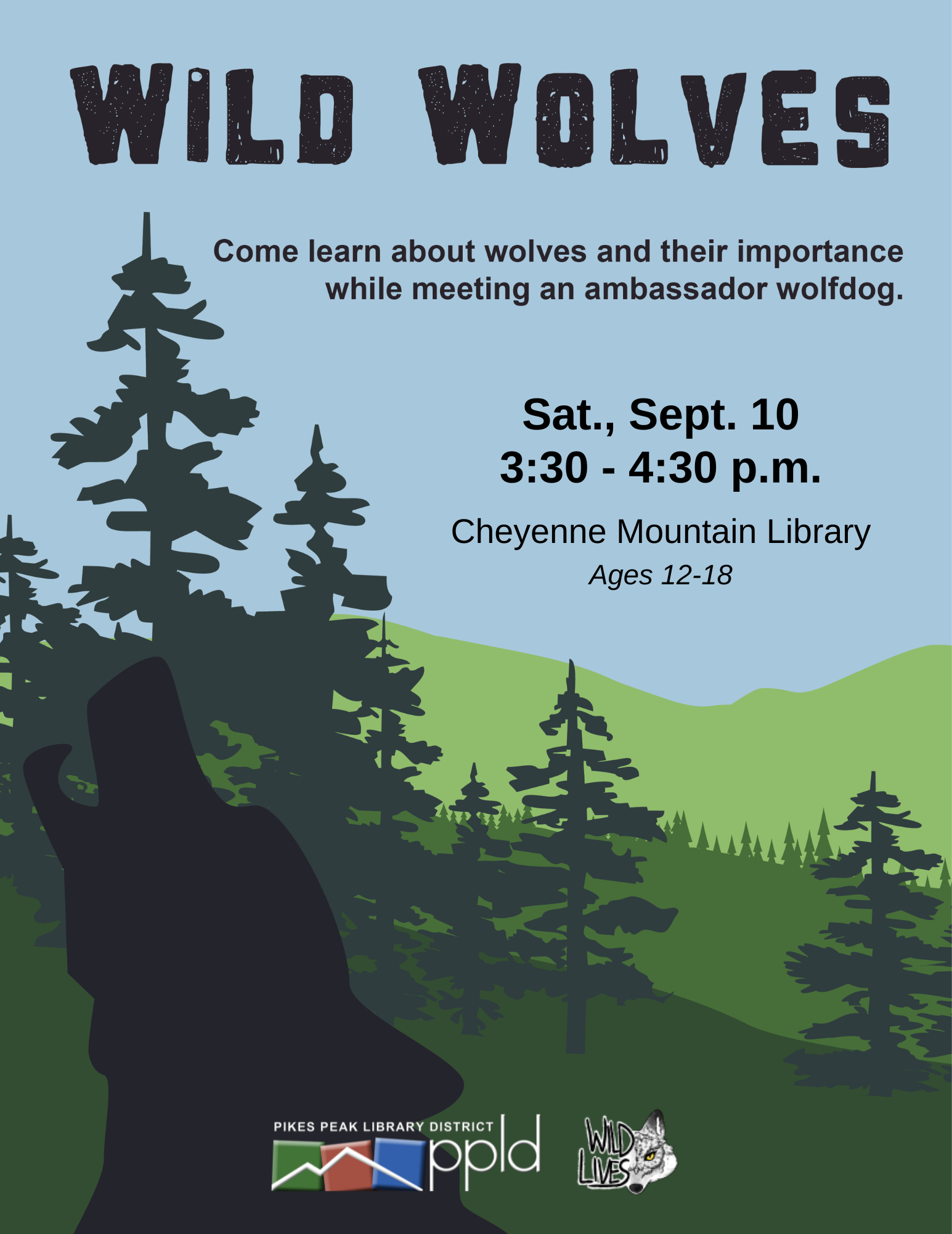 wild wolves with date, time, and place
