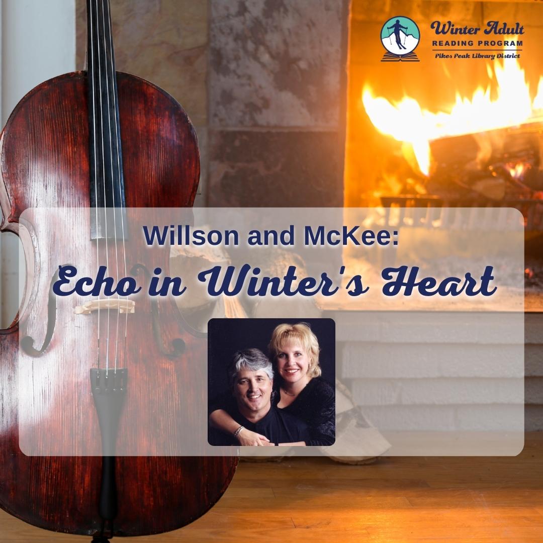 violin by fireplace and photo of Willson and McKee