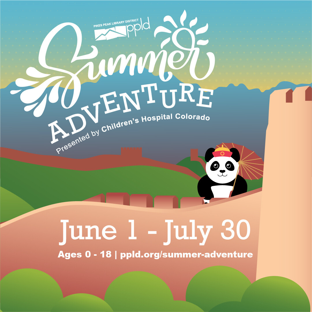 Panda on the Great Wall with the logo Summer Adventure above and the dates June 1 - July 30 below
