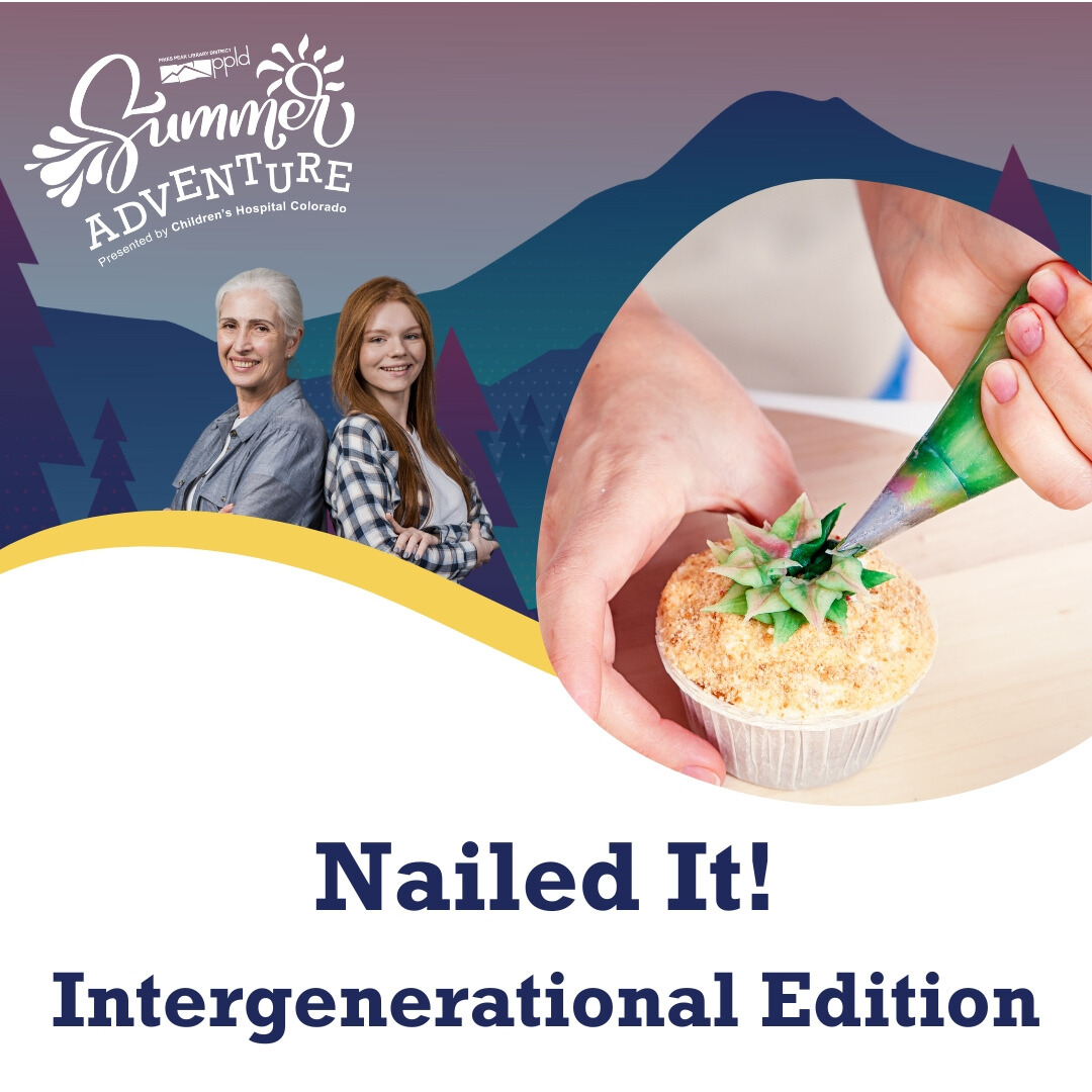 Nailed It! International Edition - image shows a teen and an older woman back to back with an inset image of a cupcake being decorated