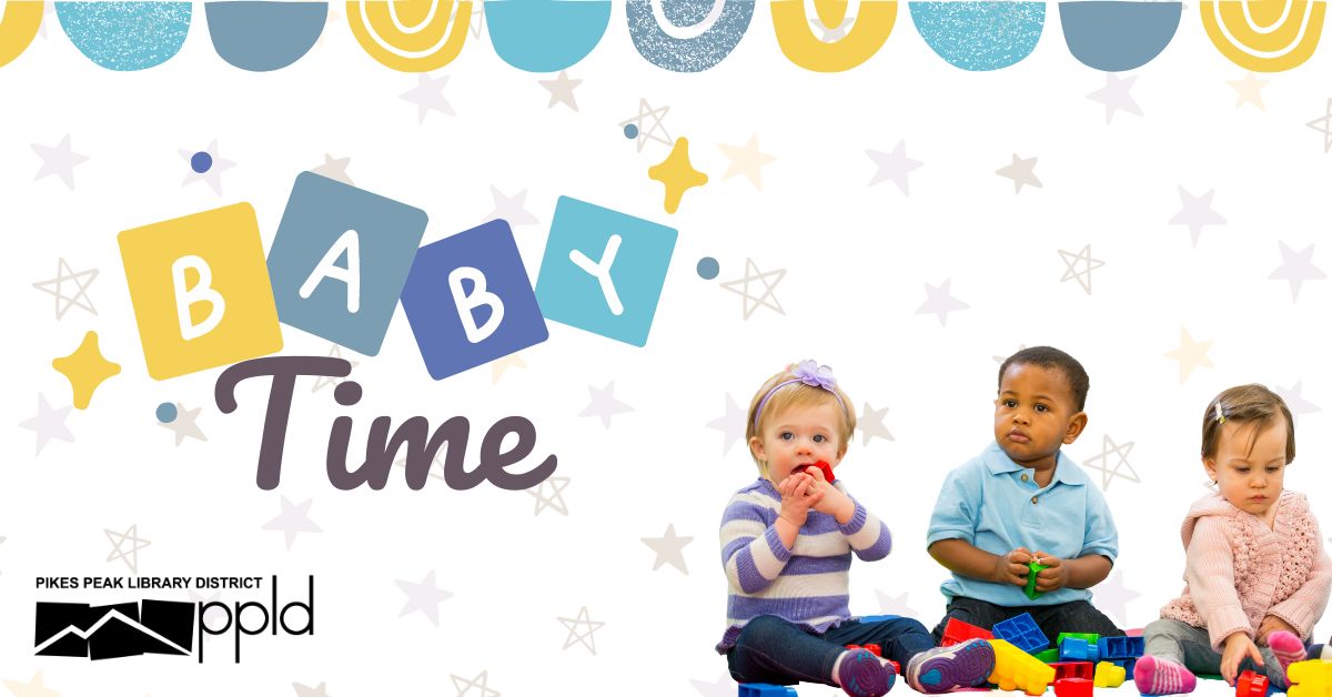Three babies grouped together next to the words "Baby Time" 