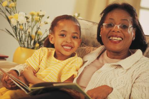 Grandmother and granddaughter