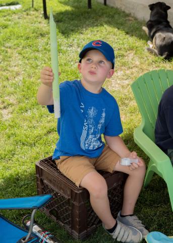 Child with model rocket