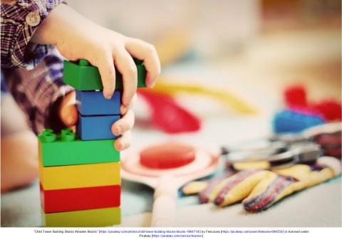 Child playing with blocks