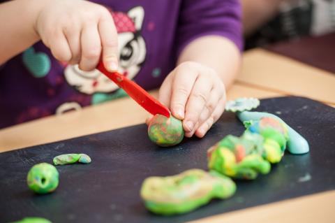 girl play dough