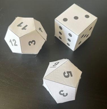 Three gaming Dice