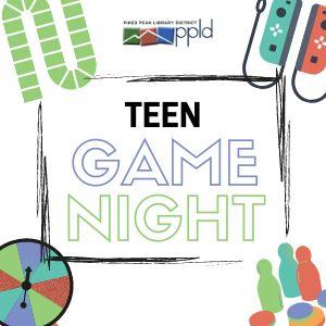 A banner showing game controller with the words "Teen Game Night"