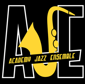 Academy Jazz Ensemble black and yellow logo