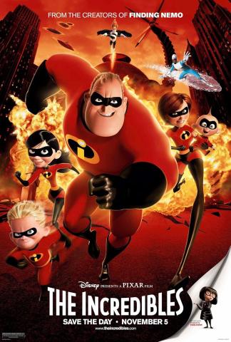 A photo of the poster for the movie The Incredibles.