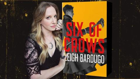 Photo of author Leigh Bardugo and book cover image of Six of Crows
