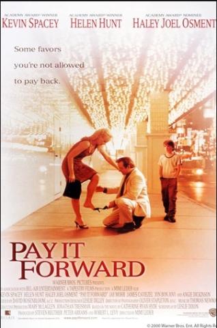 Pay It Forward movie poster with a woman, a man, and a boy