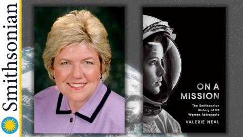 Speaker Valerie Neal and book jacket image of On a Mission