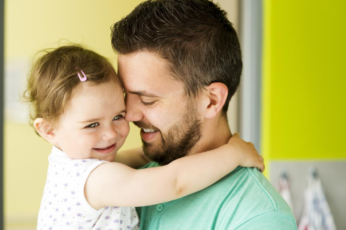 Dad and young daughter