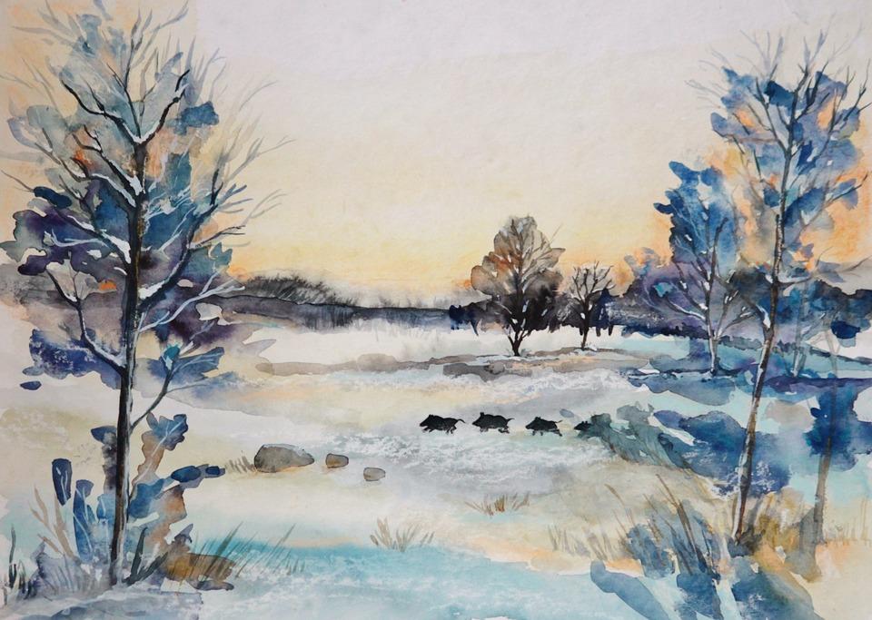 winter watercolor