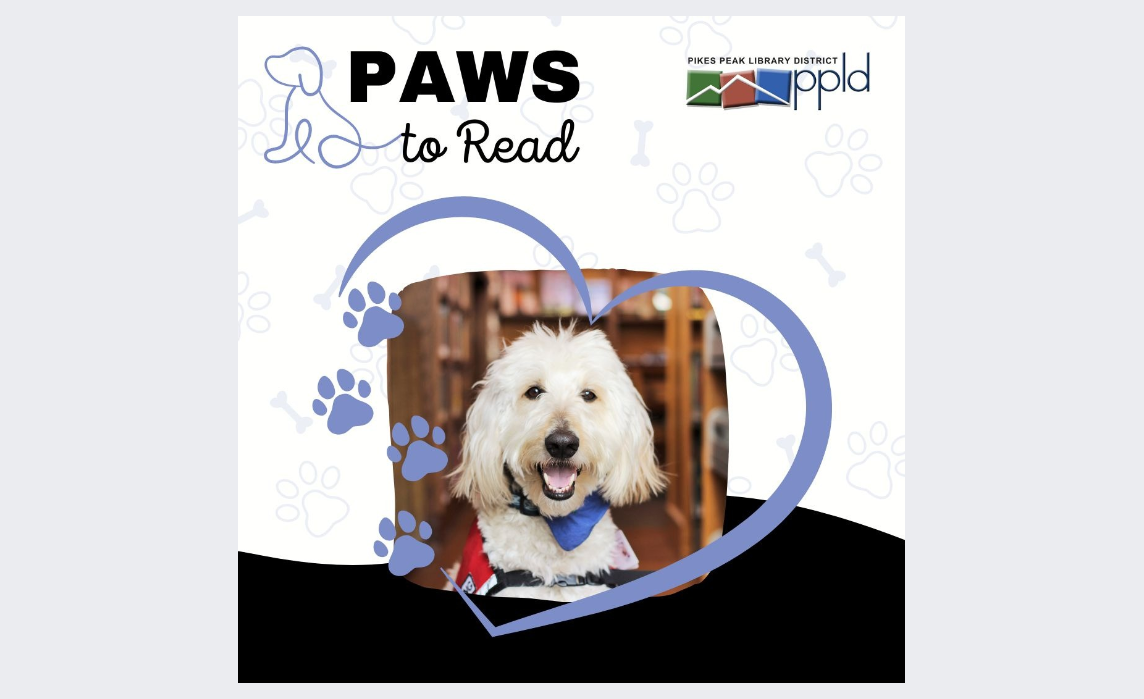 Paws to Read logo and picture