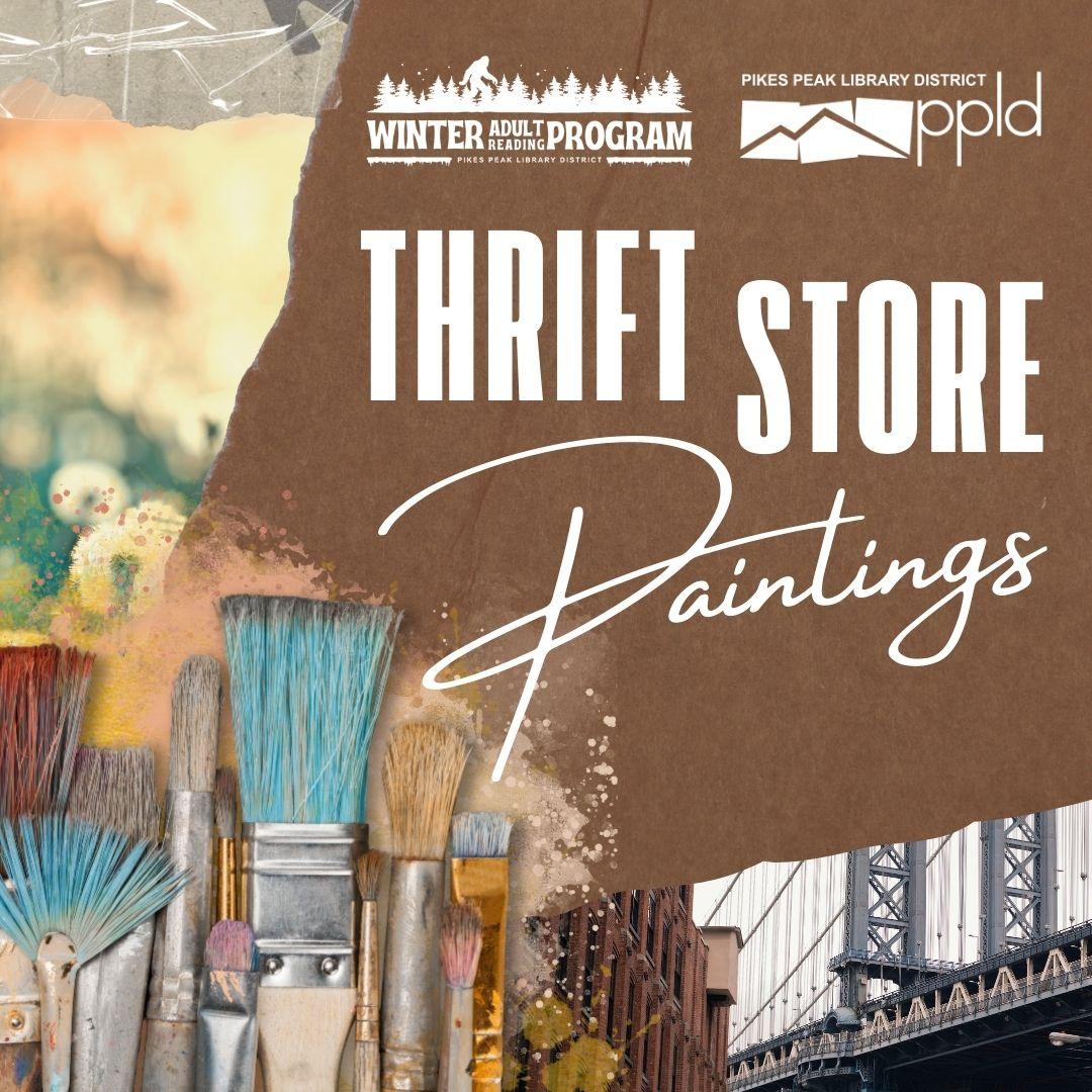 Graphic showing paint brushes, scattered paint