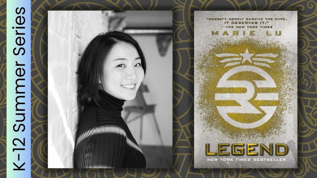 Author Marie Lu and book cover of Legend