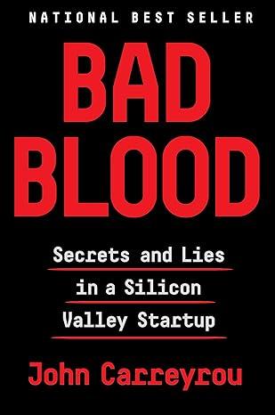 Cover of book "Bad Blood" by John Carreyrou.