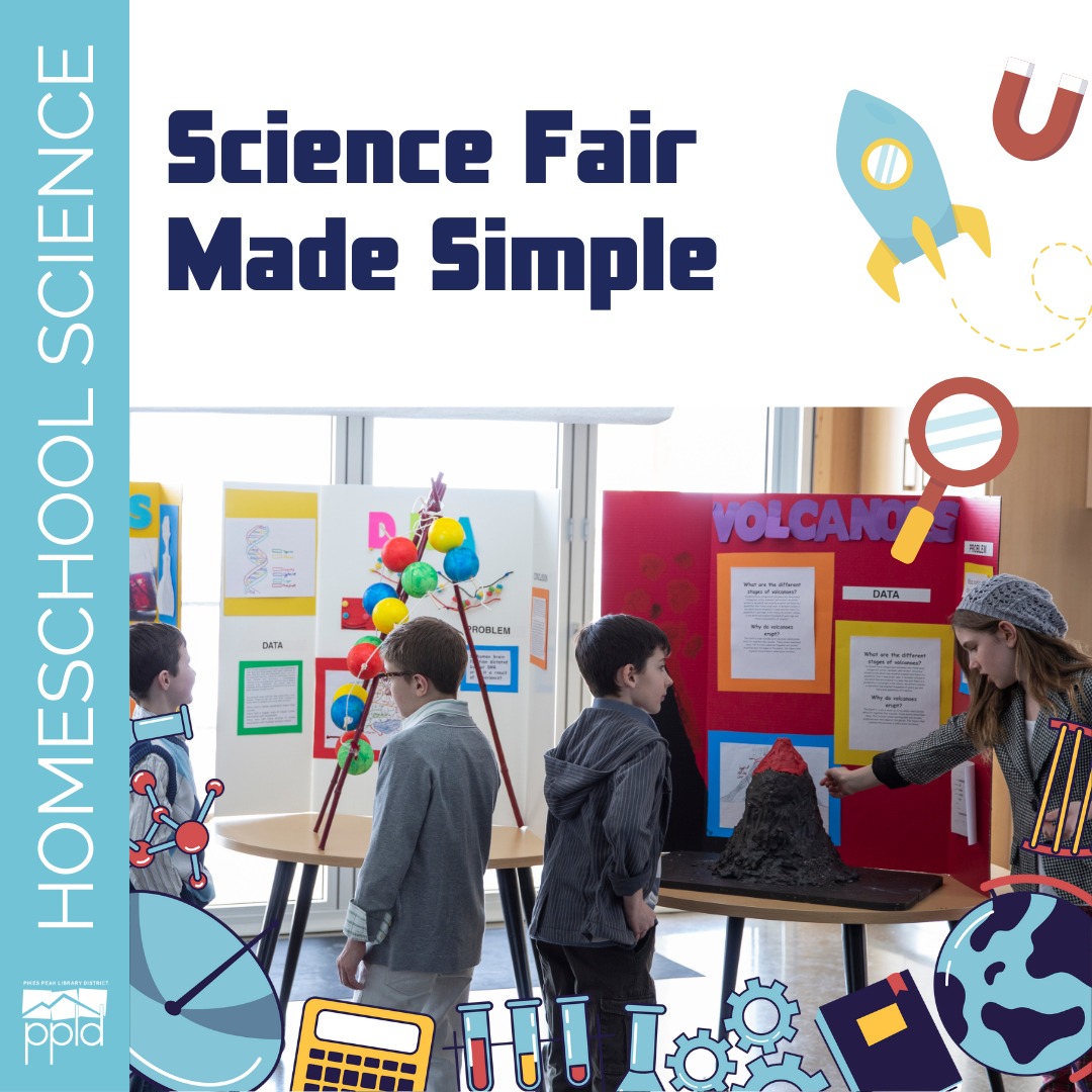 The title, Science Fair Made Simple, is accompanied the image of kids attending a science fair.