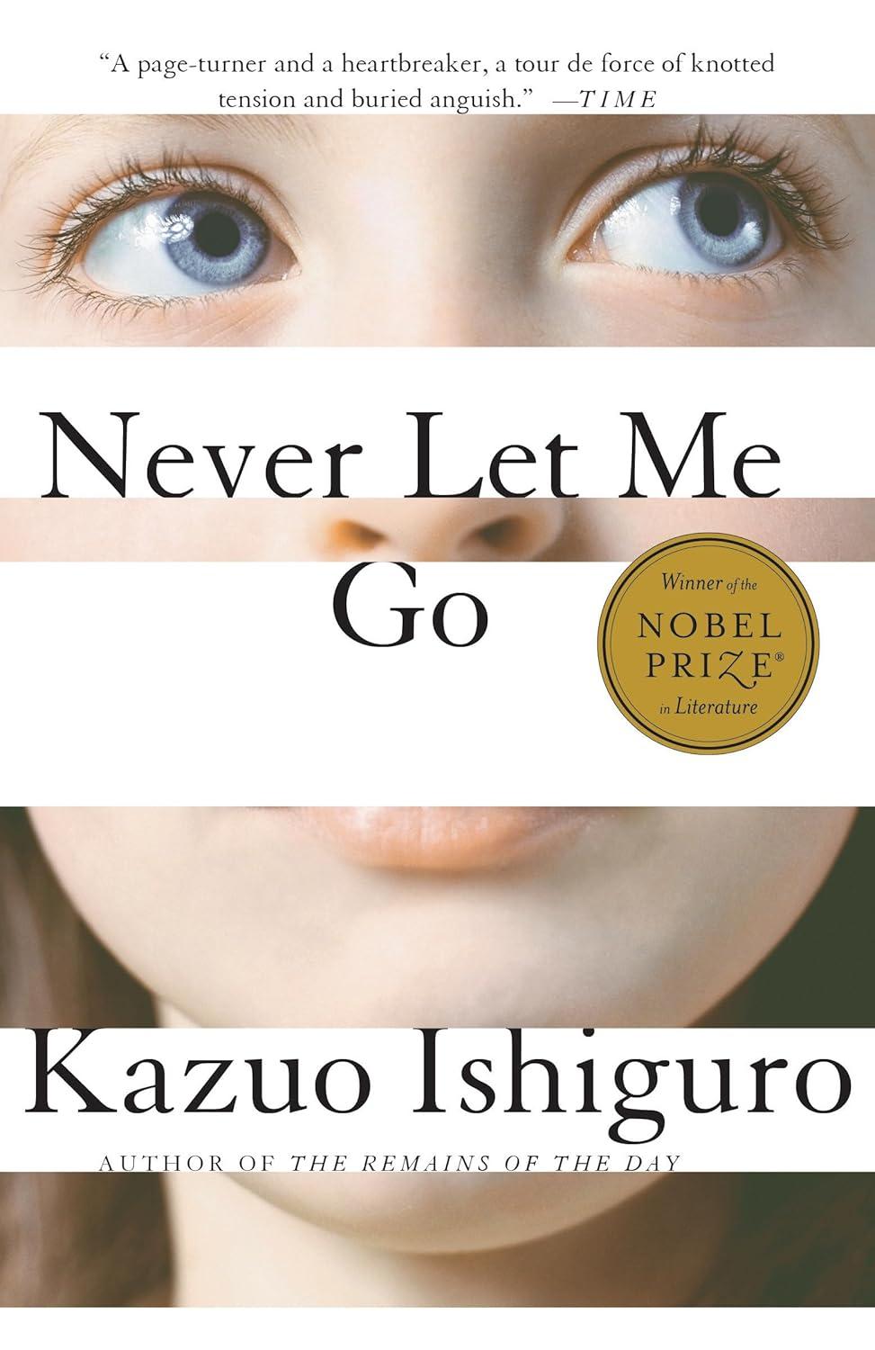 The book cover of Never Let Me go by Kazuo Ishiguro.